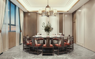 新中式包厢3D模型下载